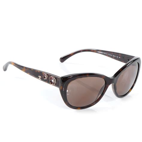 chanel 5187h|CHANEL Tortoise Shell Camellia Sunglasses 5187.